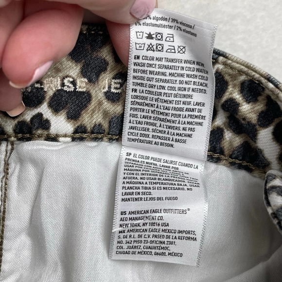 American Eagle Hi-Rise Jegging Stretch Pants Cheetah Leopard Animal Print Size 6 - Picture 10 of 14
